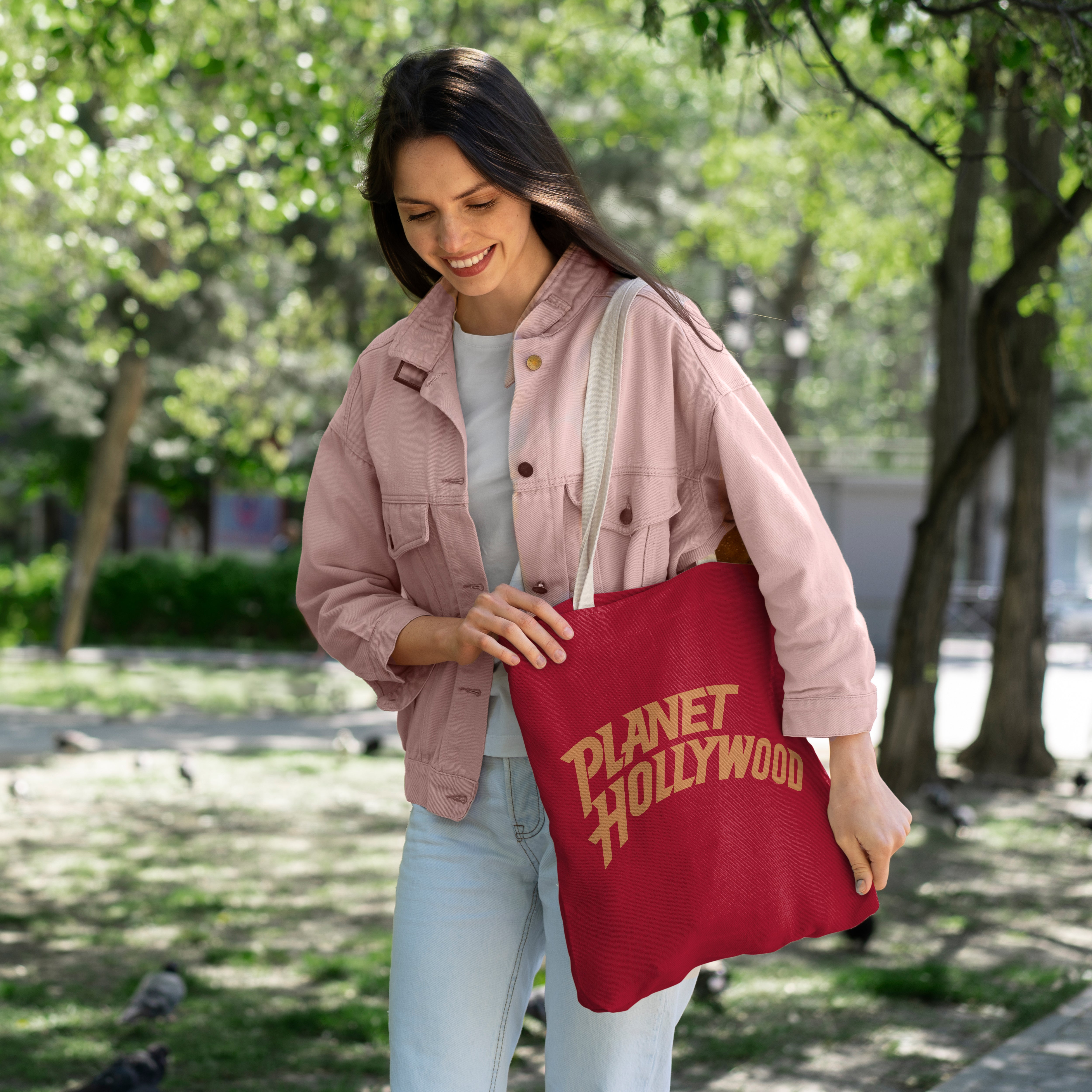 Large Red Arch Tote Bag