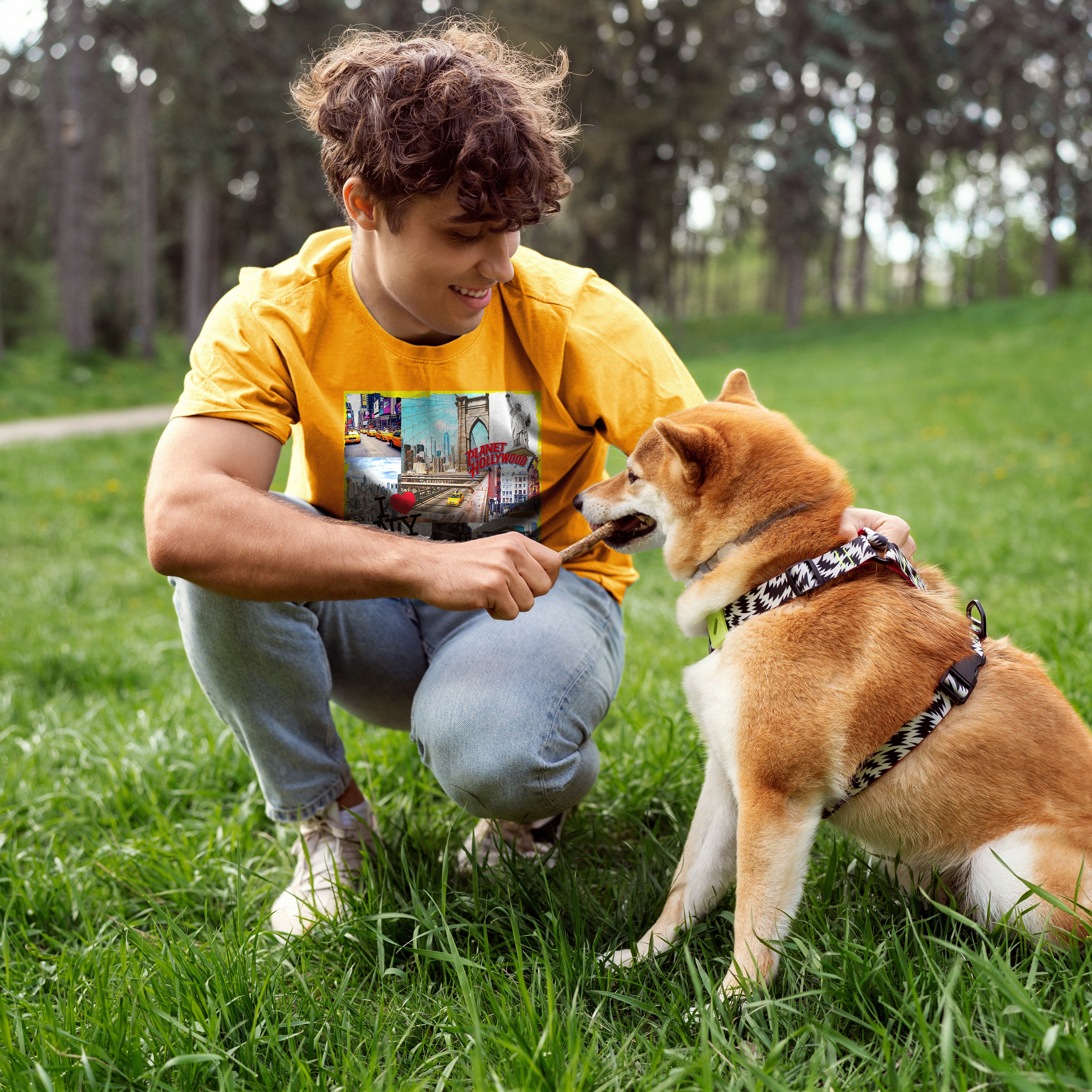 New York City Scene Gold Tee
