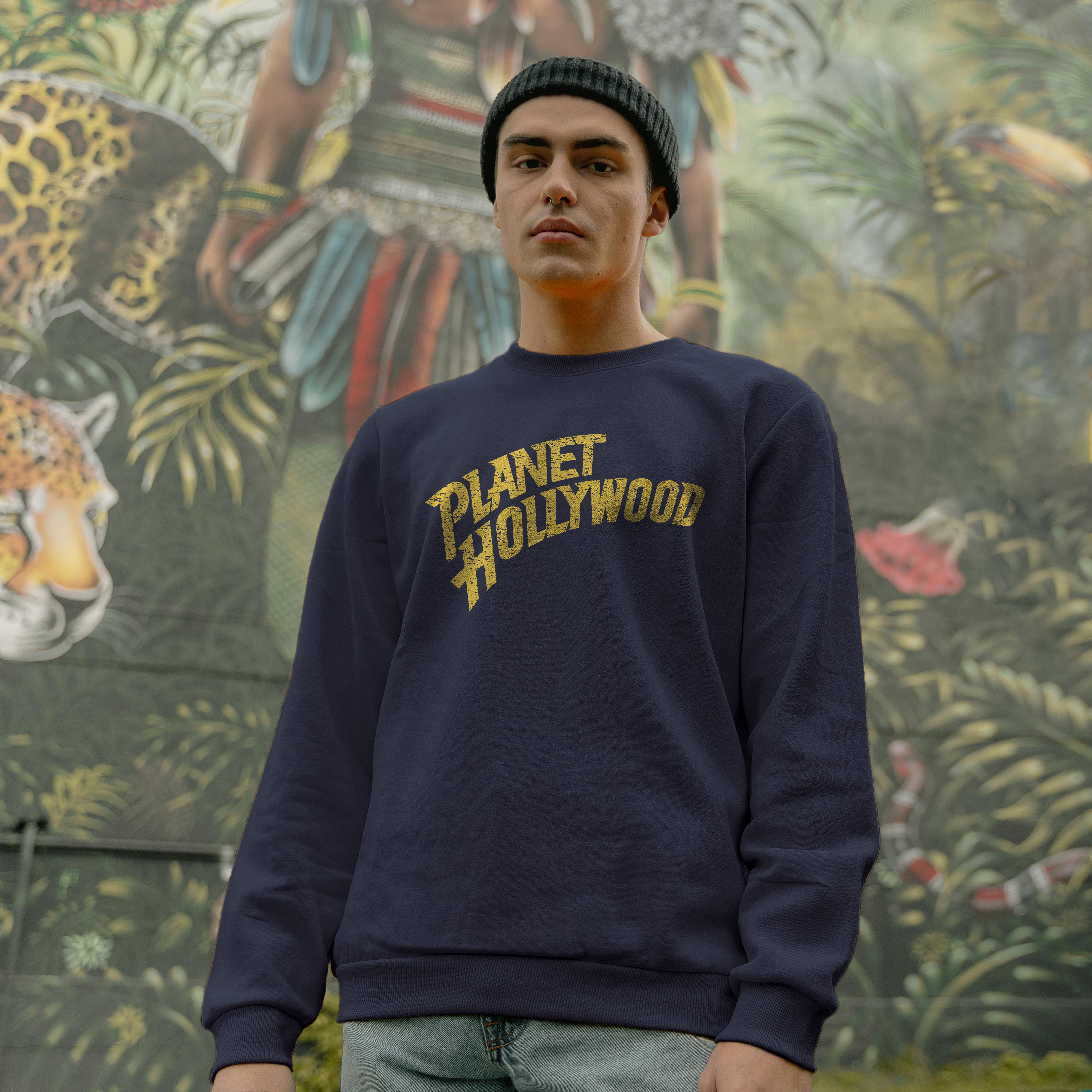 Youth Navy Arch Crew Sweatshirt