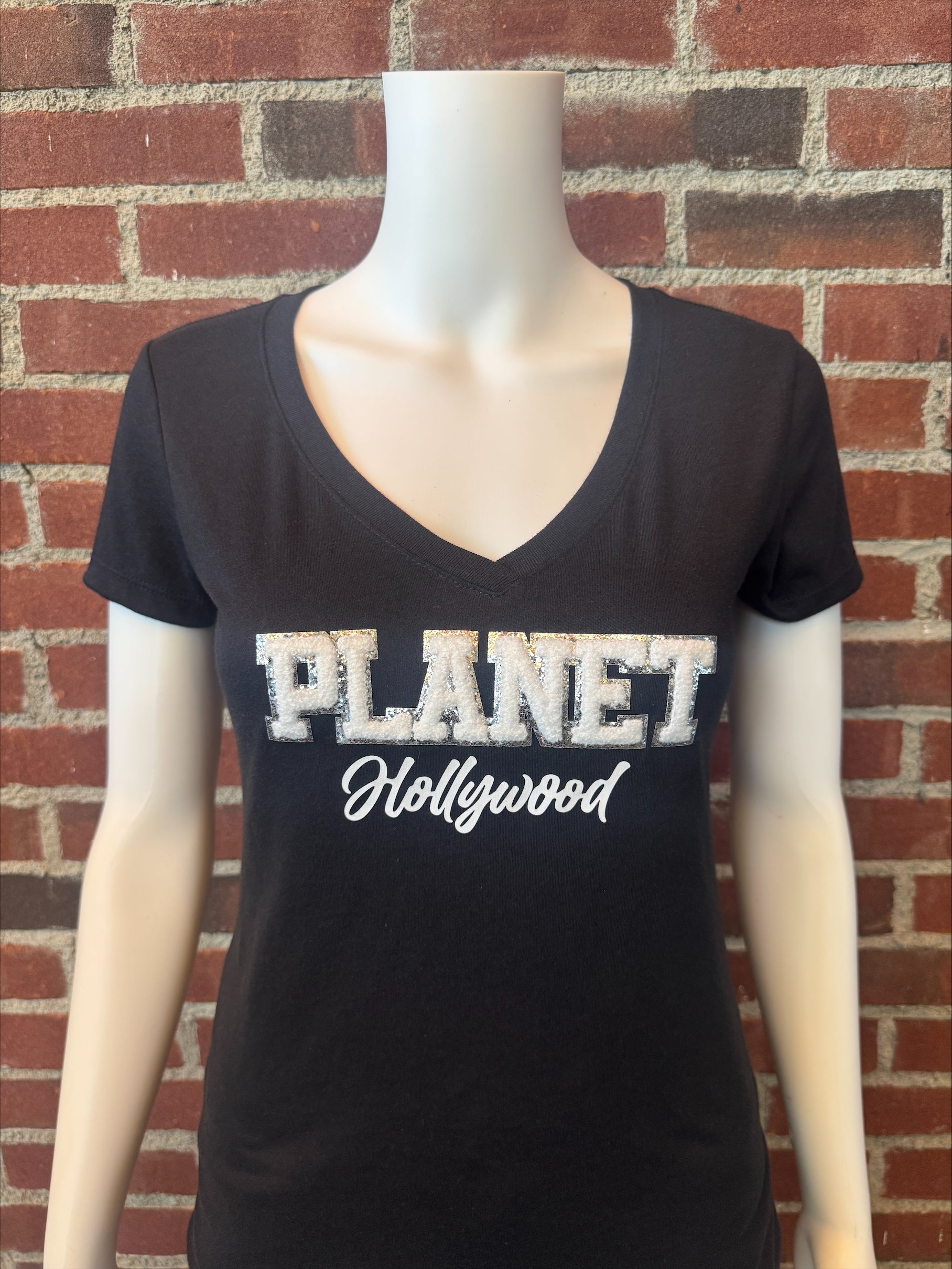 Ladies Black V-neck Chanelle Top