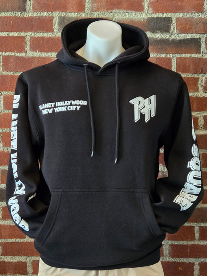 Black New Line Sleeve Hooded Sweatshirt