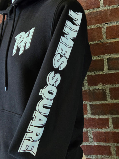 Black New Line Sleeve Hooded Sweatshirt