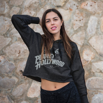 Black Tonal Crop Sweatshirt