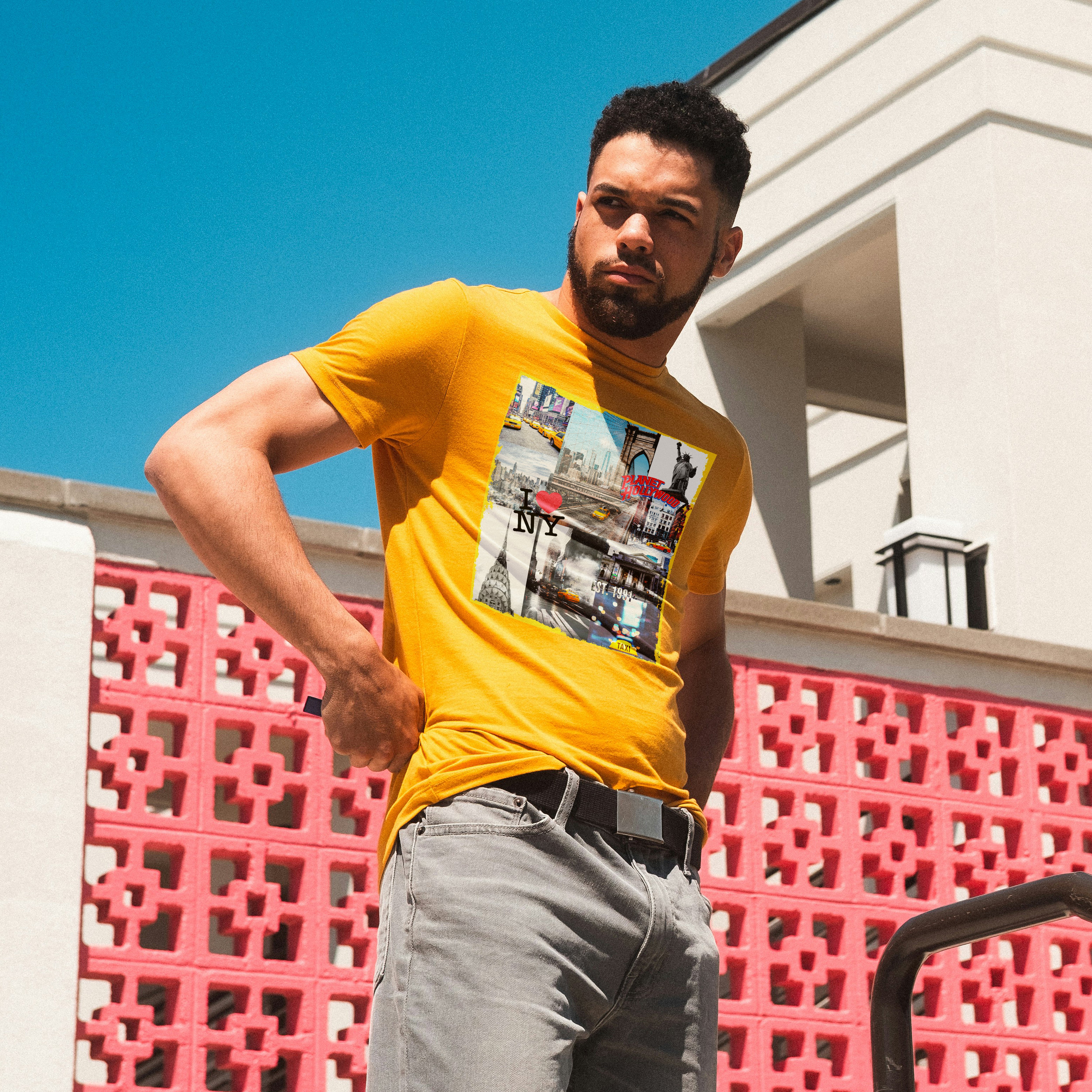 New York City Scene Gold Tee