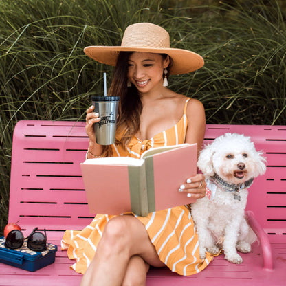 Silver Double Wall Straw Tumbler